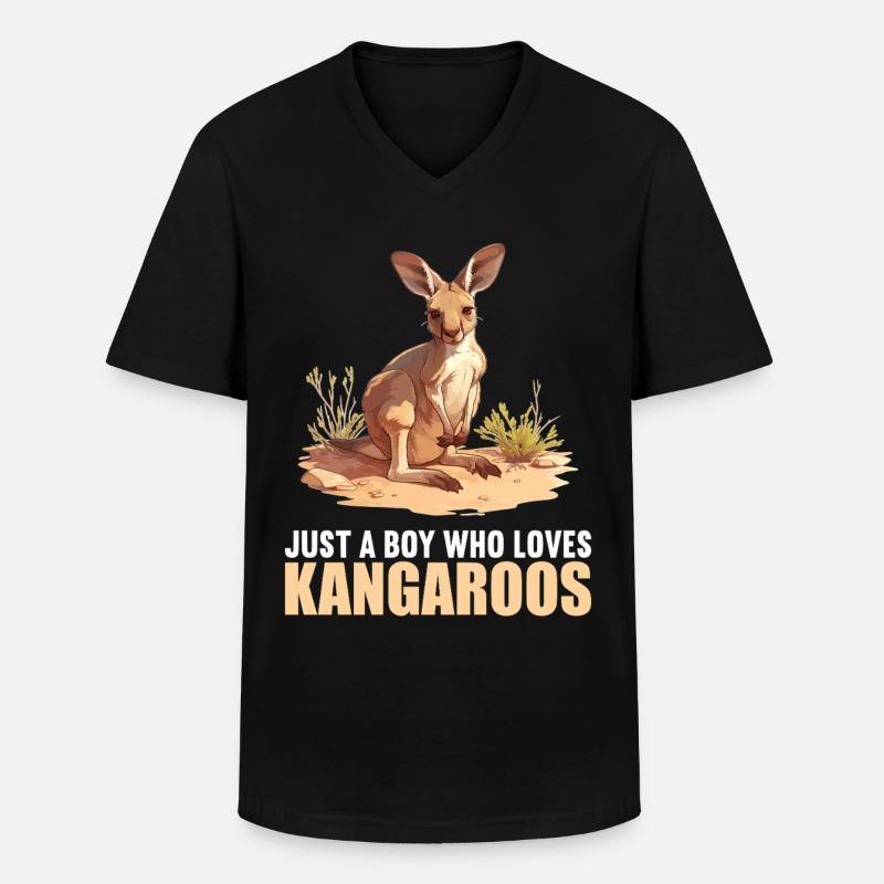 Kängurus Känguru - Männer-T-Shirt mit V-Ausschnitt - Schwarz