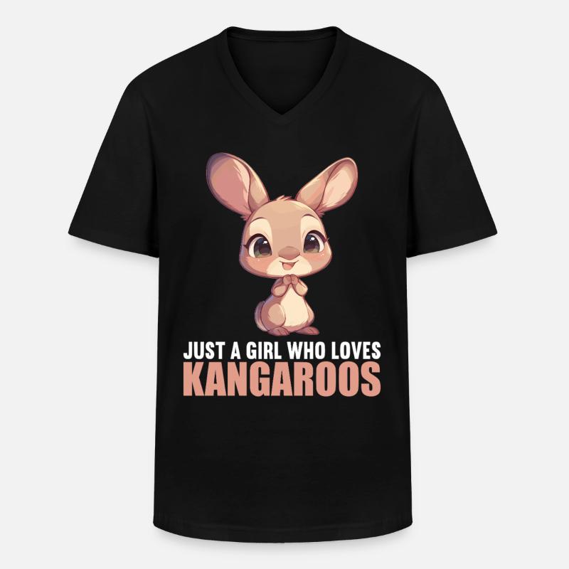 Kängurus Känguru - Männer-T-Shirt mit V-Ausschnitt - Schwarz
