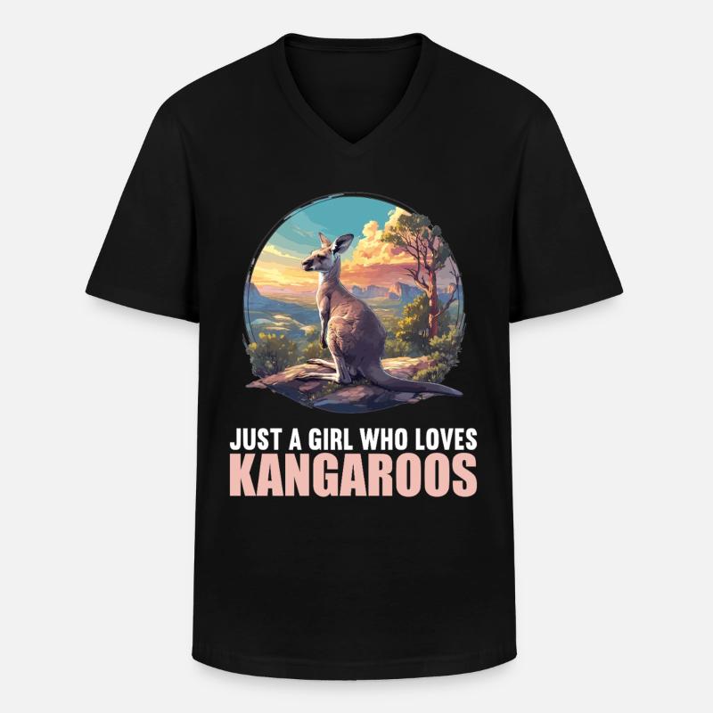 Kängurus Känguru - Männer-T-Shirt mit V-Ausschnitt - Schwarz