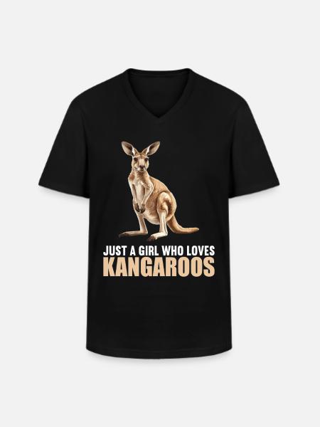 Kangaroos Kangaroo - Men's V-Neck T-Shirt - black