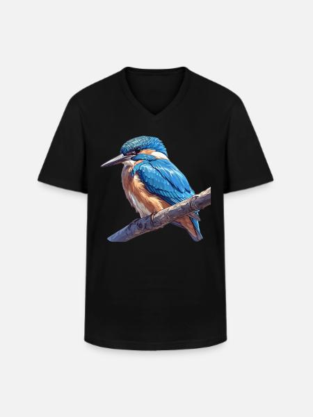 Kingfishers Kingfisher - Men's V-Neck T-Shirt - black