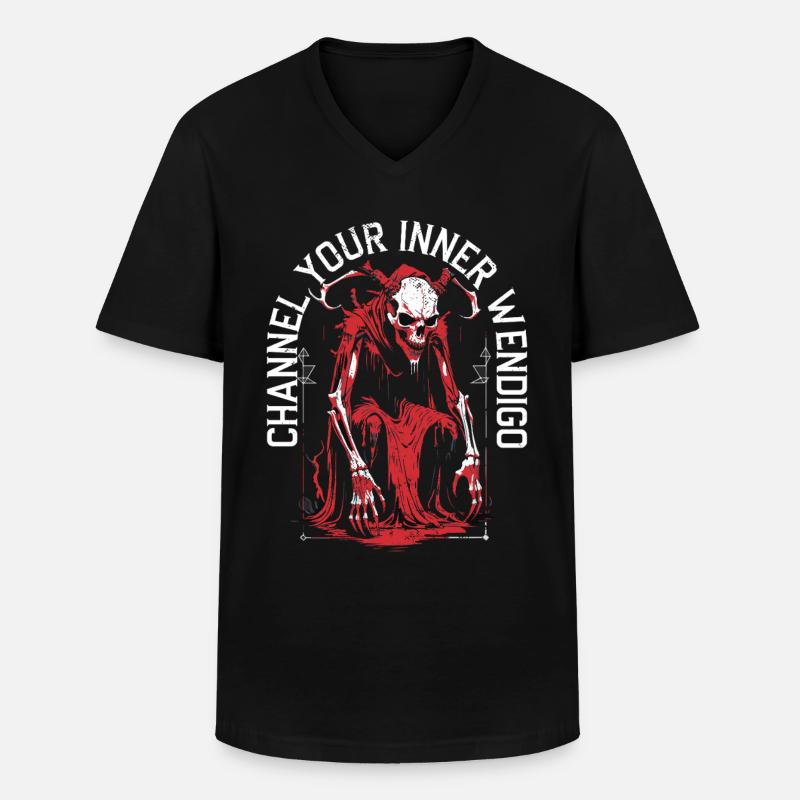 Wendigo Kryptide Cryptid - Men's V-Neck T-Shirt - black