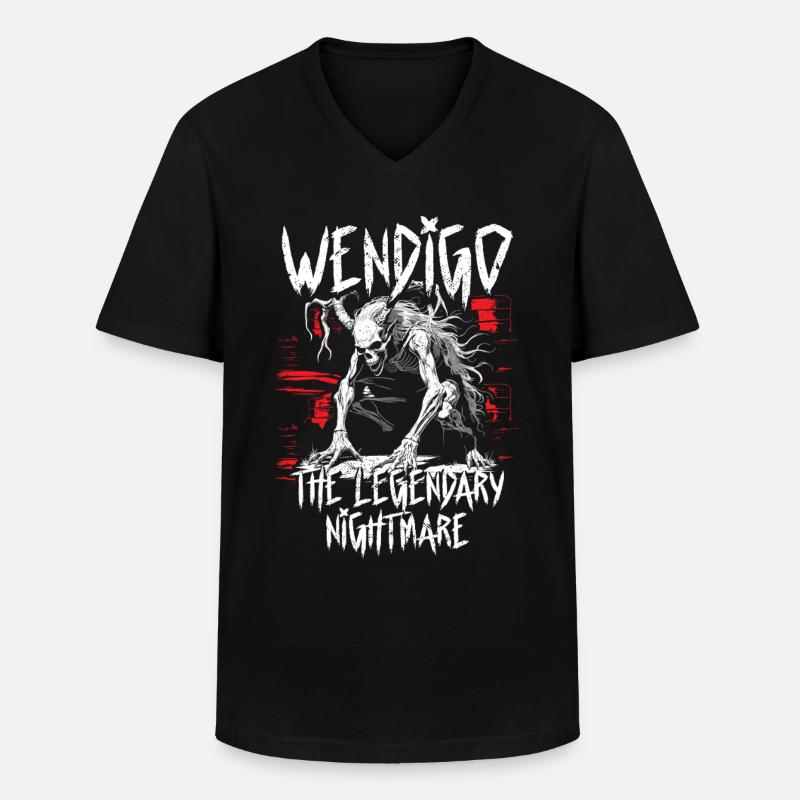 Wendigo Kryptide Cryptide - T-shirt col V Homme - noir