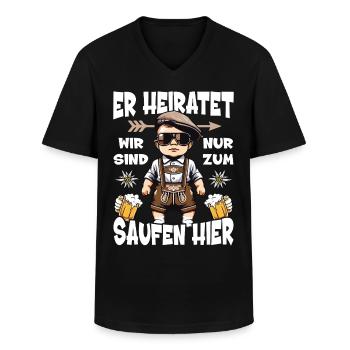 JGA Männer T-Shirt poltern Polterabend Polterer - Männer-T-Shirt mit V-Ausschnitt - Schwarz - Vorne - AI Model Male 178 dark (178cm)