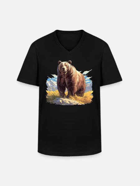 Kodiak Bear Kodiak Bear - Men's V-Neck T-Shirt - black