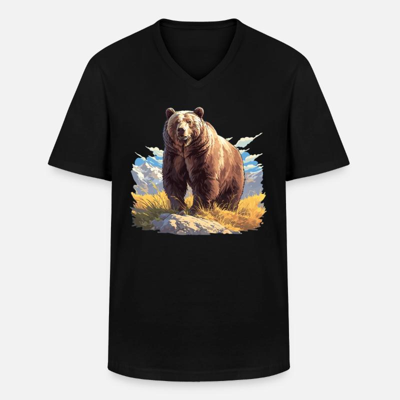 Kodiakbären Kodiakbär - Männer-T-Shirt mit V-Ausschnitt - Schwarz