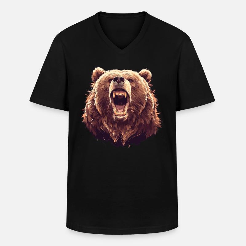 Kodiakbären Kodiakbär - Männer-T-Shirt mit V-Ausschnitt - Schwarz