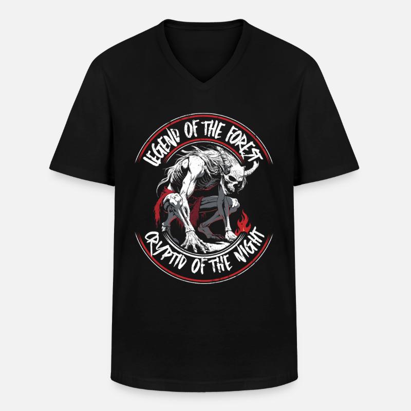 Wendigo Kryptide Cryptide - T-shirt col V Homme - noir