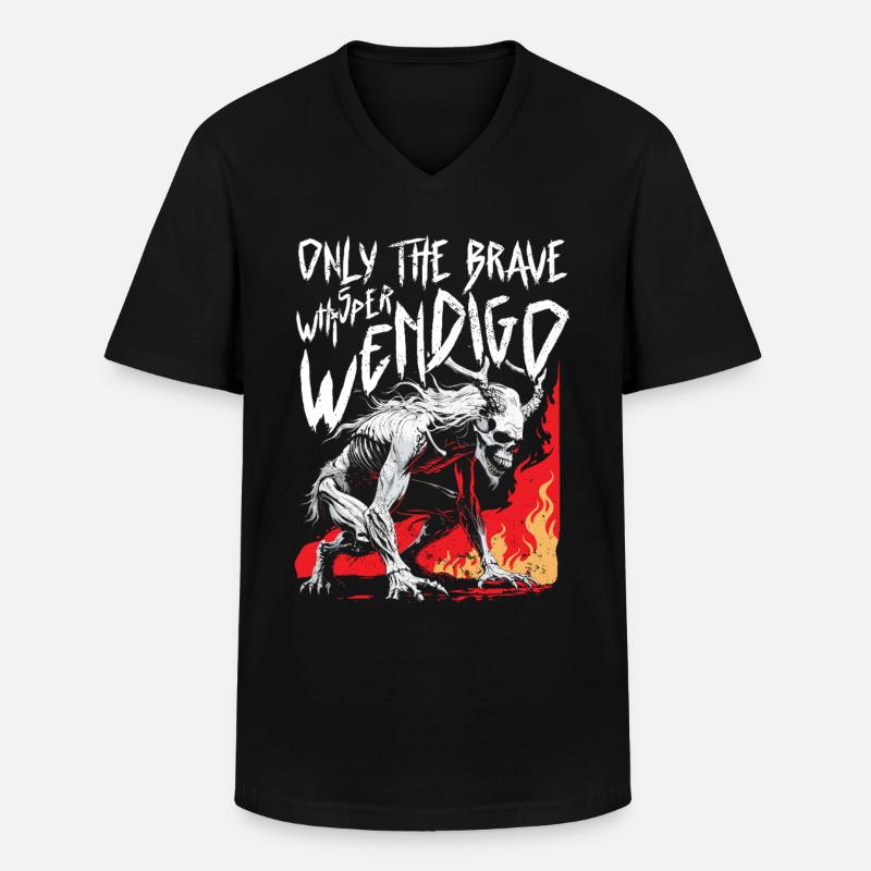 Wendigo Kryptide Cryptide - T-shirt col V Homme - noir