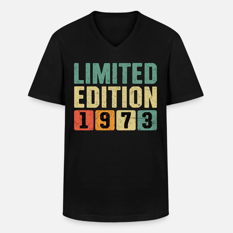 Édition limitée 1973 - T-shirt col V Homme - noir