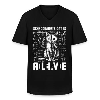 Schrödingers Katze Dead and Alive - Männer-T-Shirt mit V-Ausschnitt - Schwarz - Vorne - AI Model Male 178 dark (178cm)