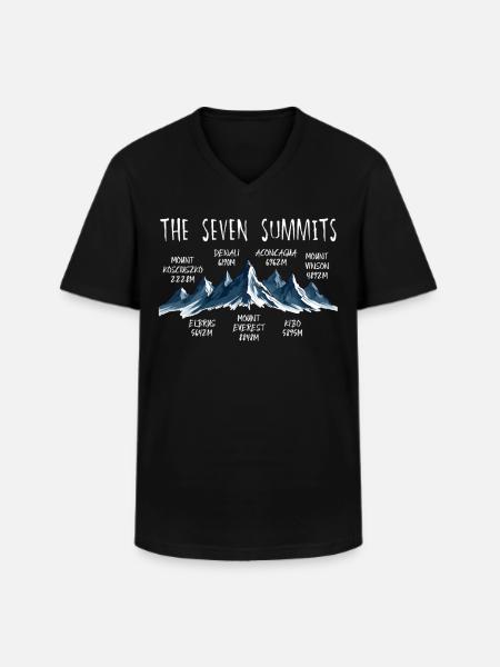 Seven Summits Kosciuszko - Men's V-Neck T-Shirt - black