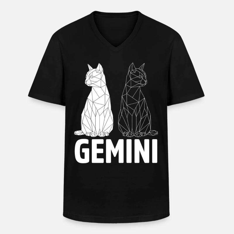 Gemini - Men's V-Neck T-Shirt - black