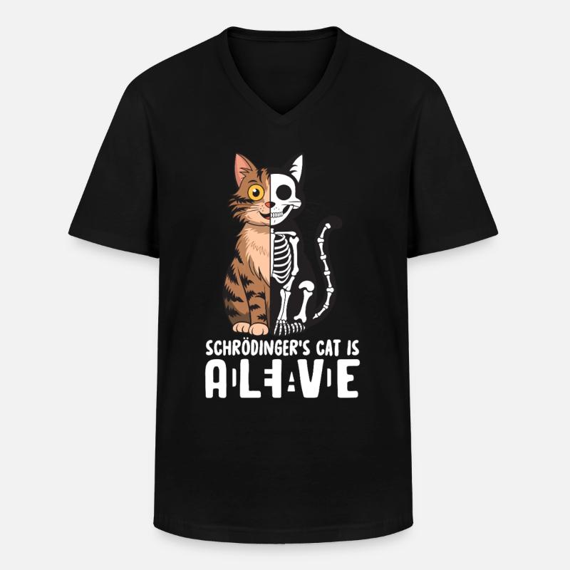 Schrödinger's Cat Dead and Alive - Men's V-Neck T-Shirt - black
