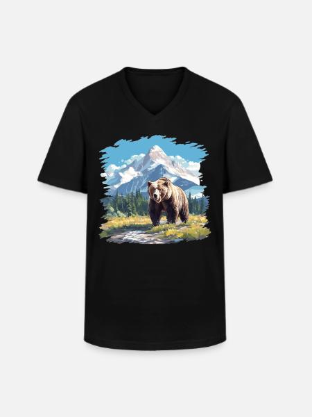 Kodiak Bear Kodiak Bear - Men's V-Neck T-Shirt - black