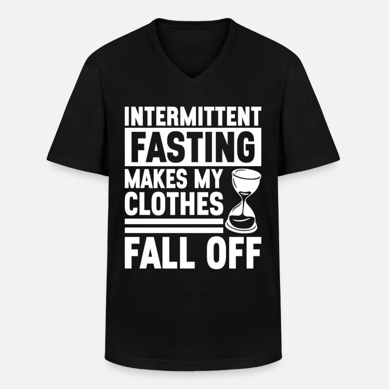 Intervallfasten Intermittierendes Fasten - Männer-T-Shirt mit V-Ausschnitt - Schwarz
