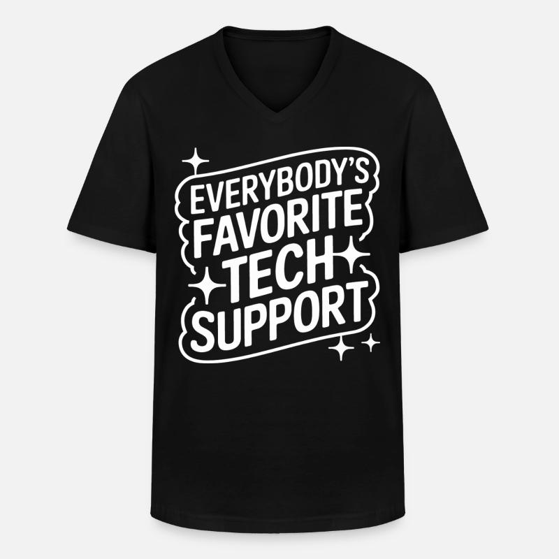 Technischer Support Computerfreak Nerd - Männer-T-Shirt mit V-Ausschnitt - Schwarz