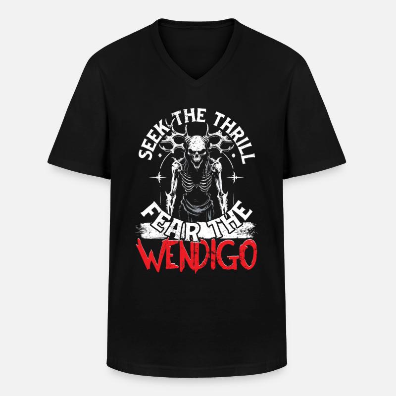 Wendigo Kryptide Cryptide - T-shirt col V Homme - noir
