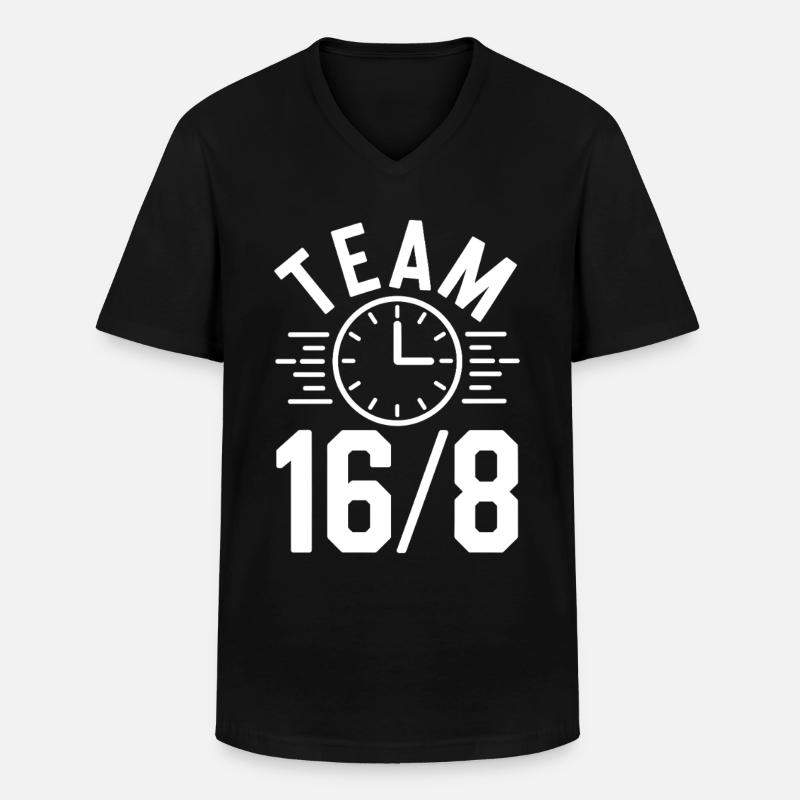 Jeûne intermittent Jeûne intermittent - T-shirt col V Homme - noir