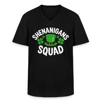 Shenanigans Squad - Men's V-Neck T-Shirt - black - Front - AI Model Male 178 dark (178cm)