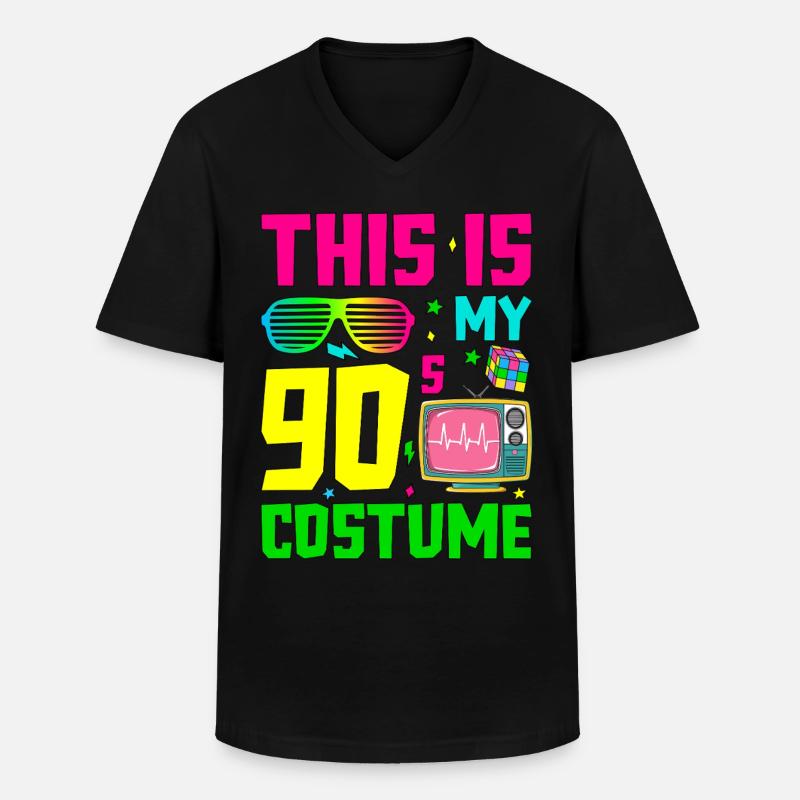 This Is My 90s Costume - Männer-T-Shirt mit V-Ausschnitt - Schwarz