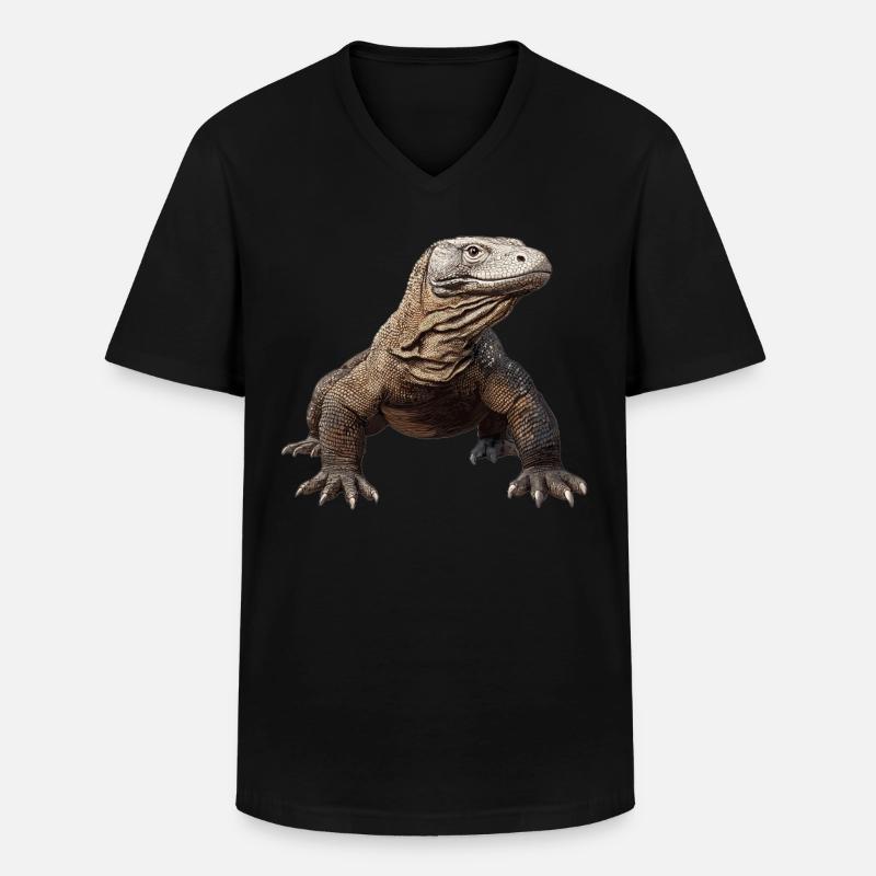Komodowarane Komodowaran - Männer-T-Shirt mit V-Ausschnitt - Schwarz
