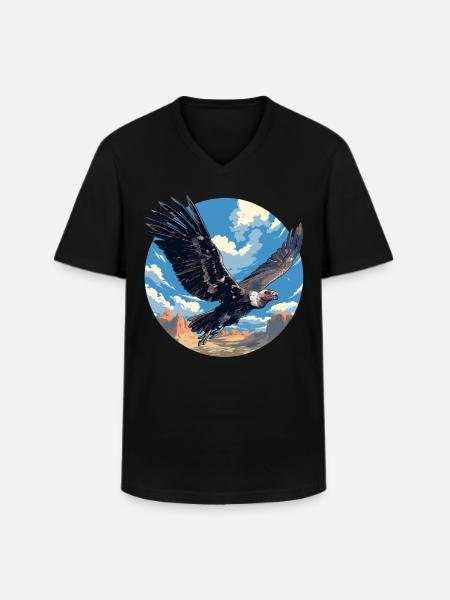 Vulture Geier - T-shirt col V Homme - noir