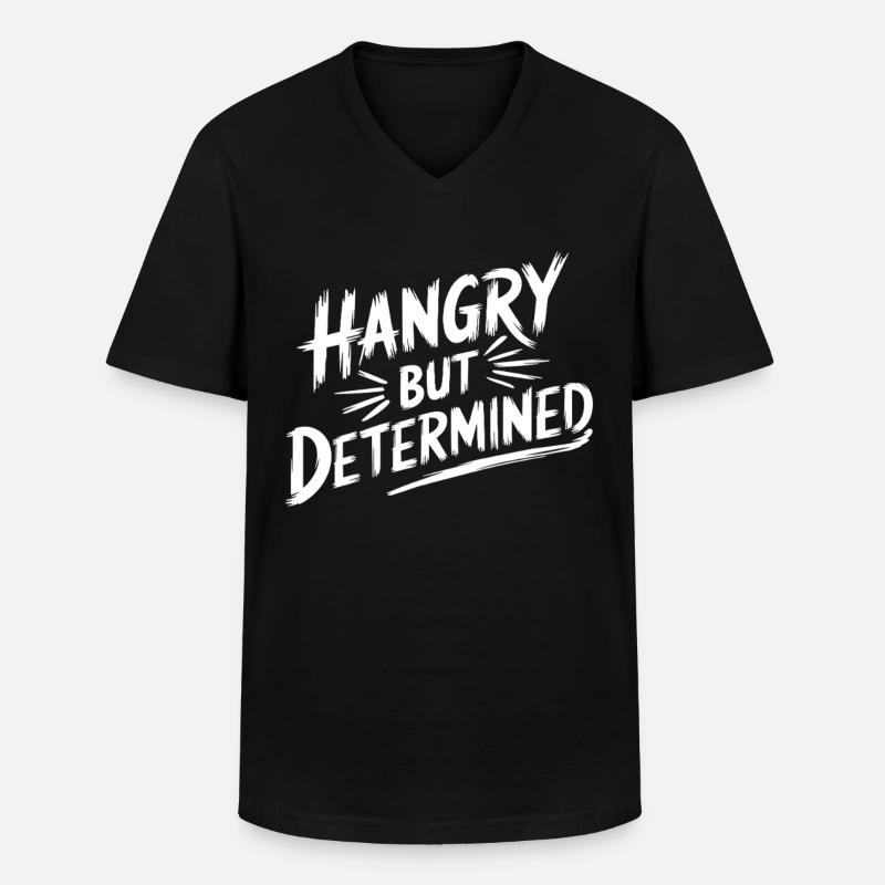 Jeûne intermittent Jeûne intermittent - T-shirt col V Homme - noir