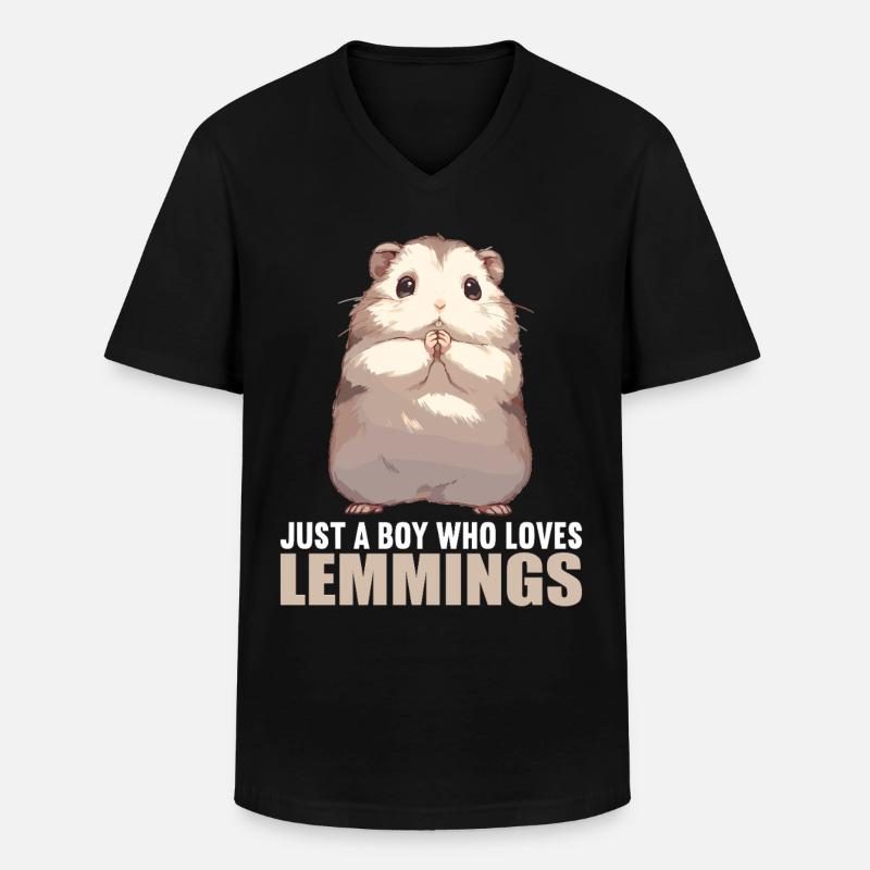 Lemminge Lemming - Männer-T-Shirt mit V-Ausschnitt - Schwarz