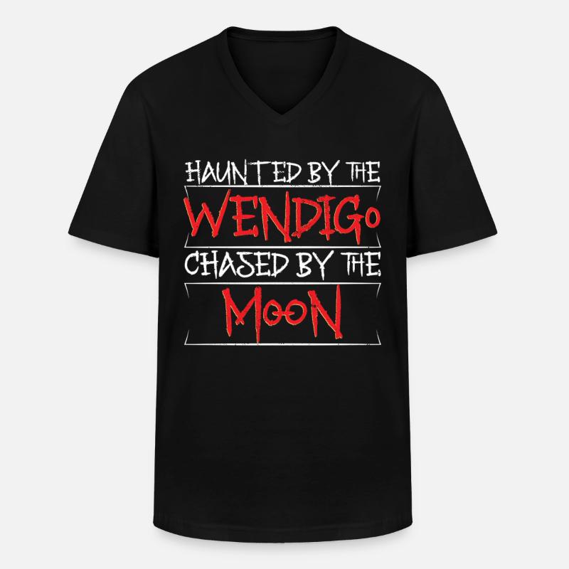 Wendigo Kryptide Cryptid - Männer-T-Shirt mit V-Ausschnitt - Schwarz