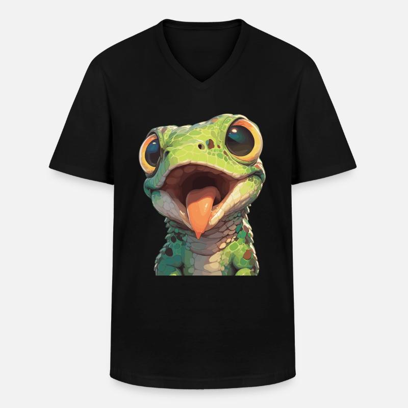 Eidechsen Eidechse - Männer-T-Shirt mit V-Ausschnitt - Schwarz