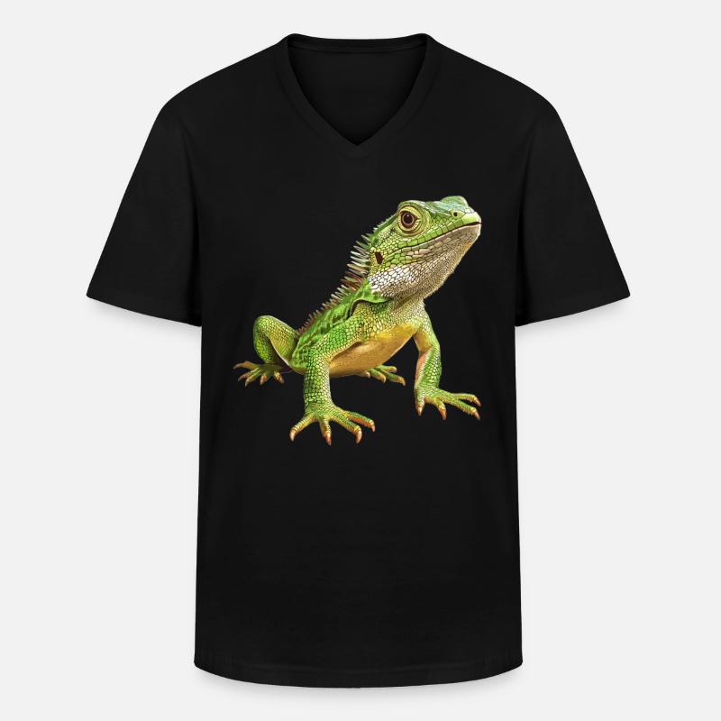 Eidechsen Eidechse - Männer-T-Shirt mit V-Ausschnitt - Schwarz