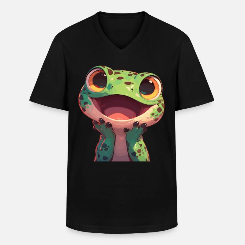 Eidechsen Eidechse - Männer-T-Shirt mit V-Ausschnitt - Schwarz