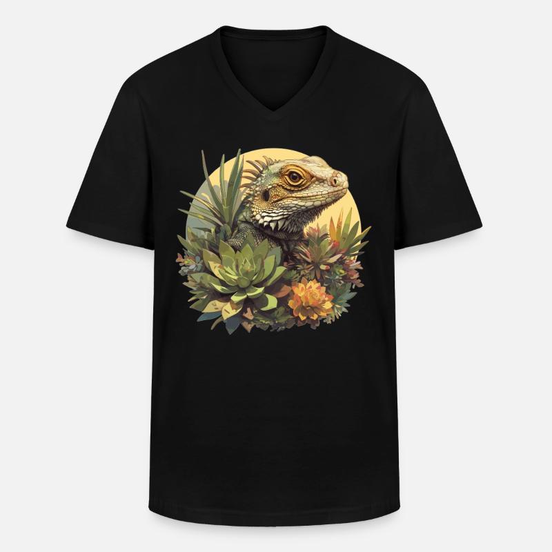 Eidechsen Eidechse - Männer-T-Shirt mit V-Ausschnitt - Schwarz