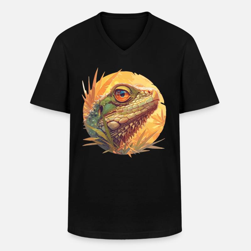 Eidechsen Eidechse - Männer-T-Shirt mit V-Ausschnitt - Schwarz