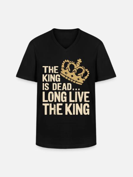 Kongen er død længe leve kongen Citat Ordsprog - Klassisk herre T-shirt med V-udskæring - sort