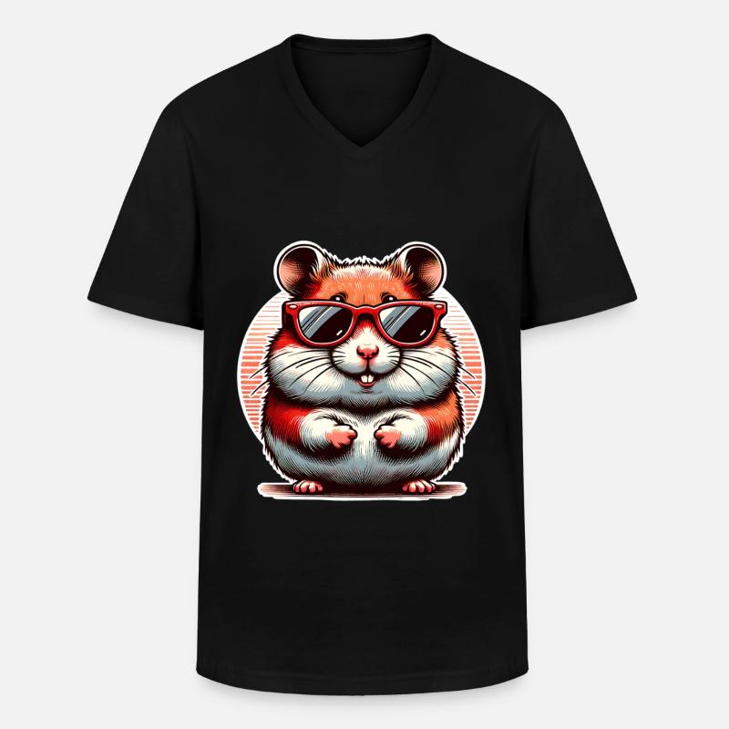 Hamster - Männer-T-Shirt mit V-Ausschnitt - Schwarz