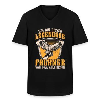 Ich bin dieser Falkner Beizjagd Falknerei - Männer-T-Shirt mit V-Ausschnitt - Schwarz - Vorne - AI Model Male 178 dark (178cm)