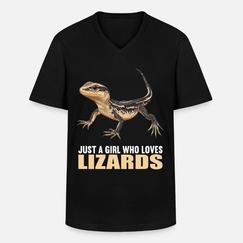 Eidechsen Eidechse - Männer-T-Shirt mit V-Ausschnitt - Schwarz