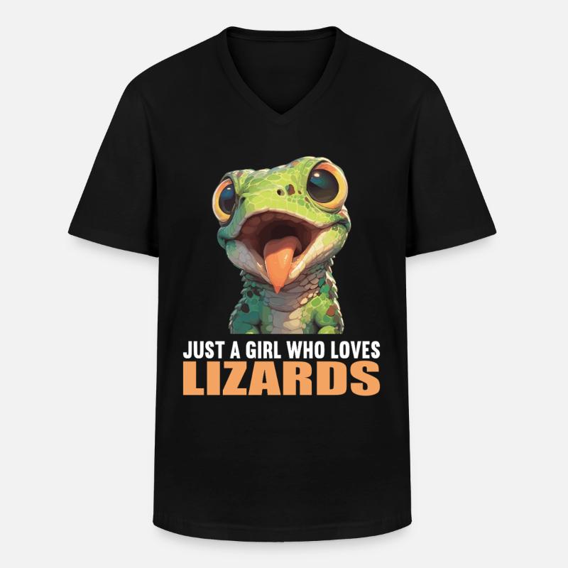 Eidechsen Eidechse - Männer-T-Shirt mit V-Ausschnitt - Schwarz