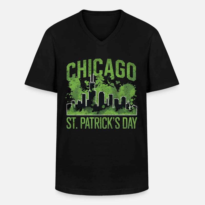 Chicago St Patricks Day - Männer-T-Shirt mit V-Ausschnitt - Schwarz