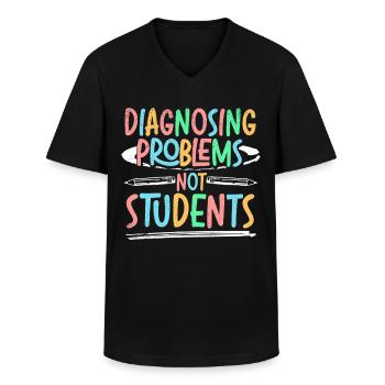 School psychologist - Men's V-Neck T-Shirt - black - Front - AI Model Male 178 dark (178cm)
