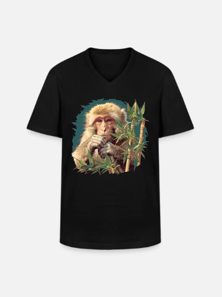 Macaque Macaque - T-shirt col V Homme - noir