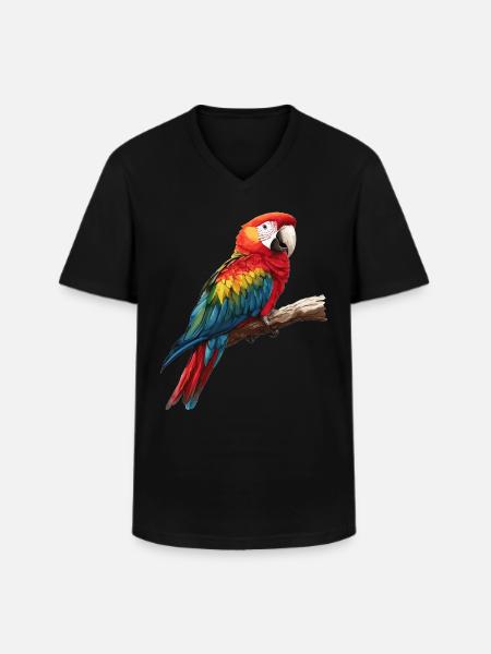 Macaw's Era - Men's V-Neck T-Shirt - black