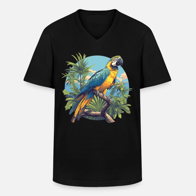 Aras Ara - Männer-T-Shirt mit V-Ausschnitt - Schwarz