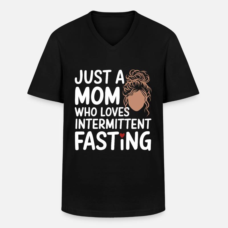Intervallfasten Intermittierendes Fasten - Männer-T-Shirt mit V-Ausschnitt - Schwarz