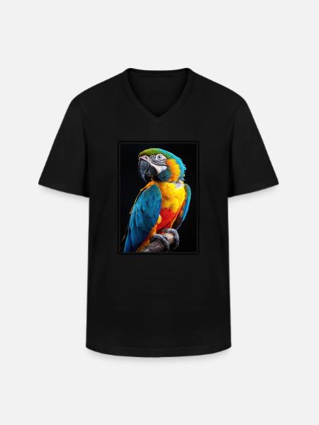 Macaw's Era - Men's V-Neck T-Shirt - black