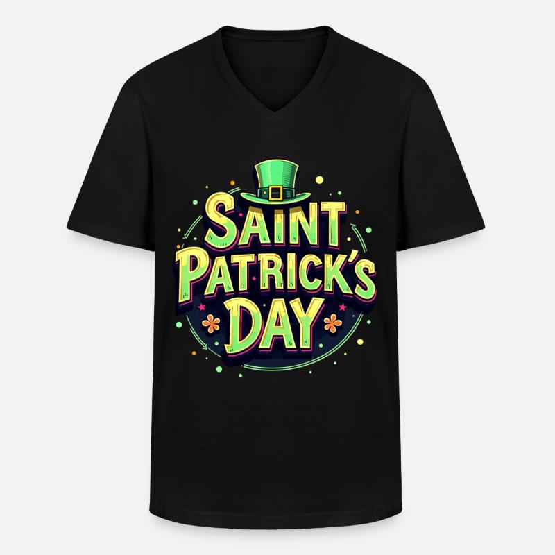Saint Patrick`s Day Beer - Männer-T-Shirt mit V-Ausschnitt - Schwarz