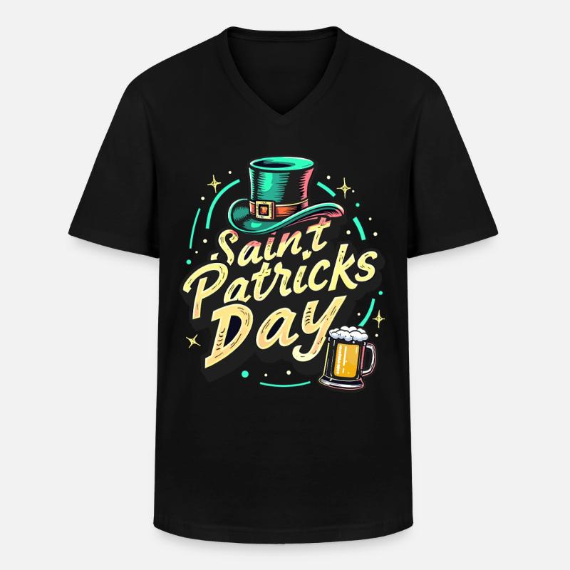 Saint Patrick`s Day Beer - Männer-T-Shirt mit V-Ausschnitt - Schwarz