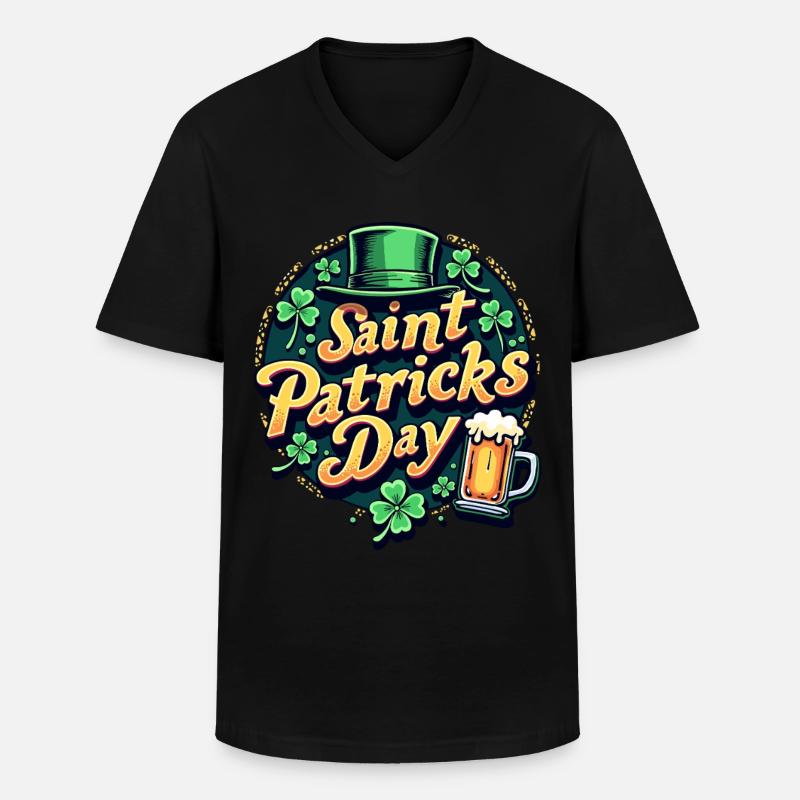 Saint Patrick`s Day Beer - Männer-T-Shirt mit V-Ausschnitt - Schwarz